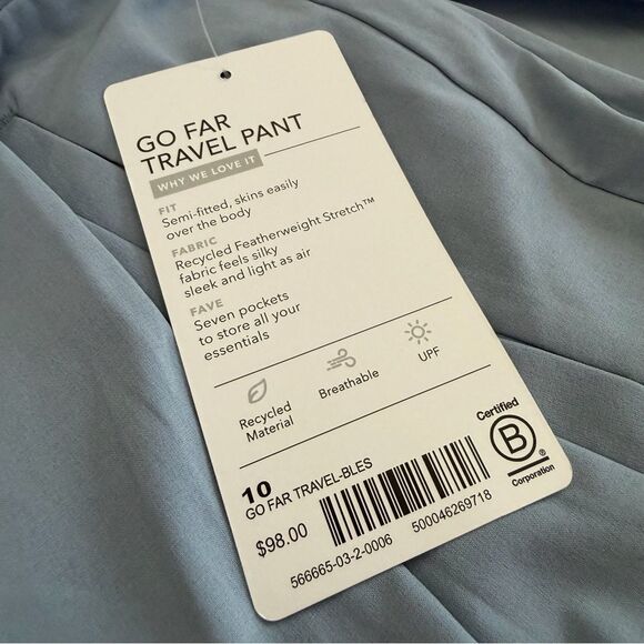 NWT Athleta Go Far Travel Pant in Blue Star Size 10 - Picture 9 of 9